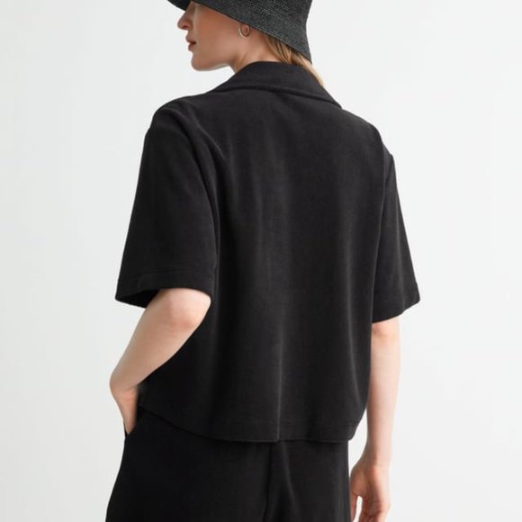 & Other Stories Boxy Terry Shirt Black (Part of a set) - Picture 4 of 9